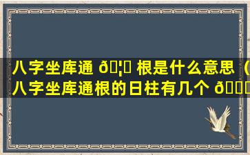 八字坐库通 🦅 根是什么意思（八字坐库通根的日柱有几个 🍀 ）